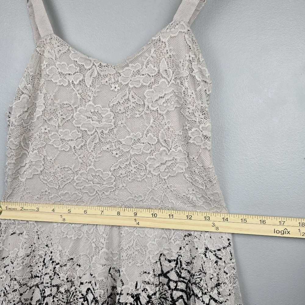 FREE PEOPLE Flocked Velvet Lace Sweetheart Strappy Mini Dress Cream Womens Sz SP